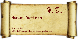 Hanus Darinka névjegykártya